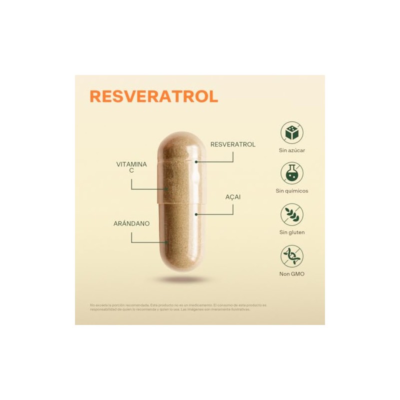 Resveratrol Con Açaí con Vitamina C y Arándano VITAL BOTANICS