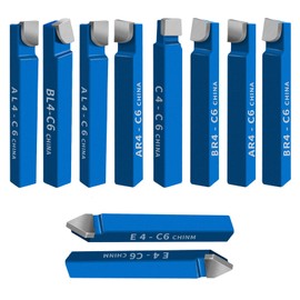 10PCS 1/4" Metal Lathe Cutting Tools,C-6 Carbide Tip Cutter Tool Bit Cutting Set,Milling Welding Bit Lathe Cutting Tool Kit