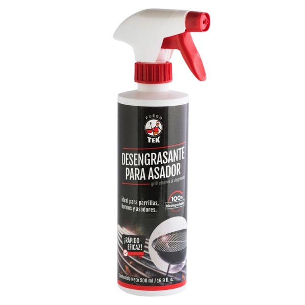 FUEGOTEK Desengrasante para Parrillas, Planchas, Asadores, Campanas 500 ml -