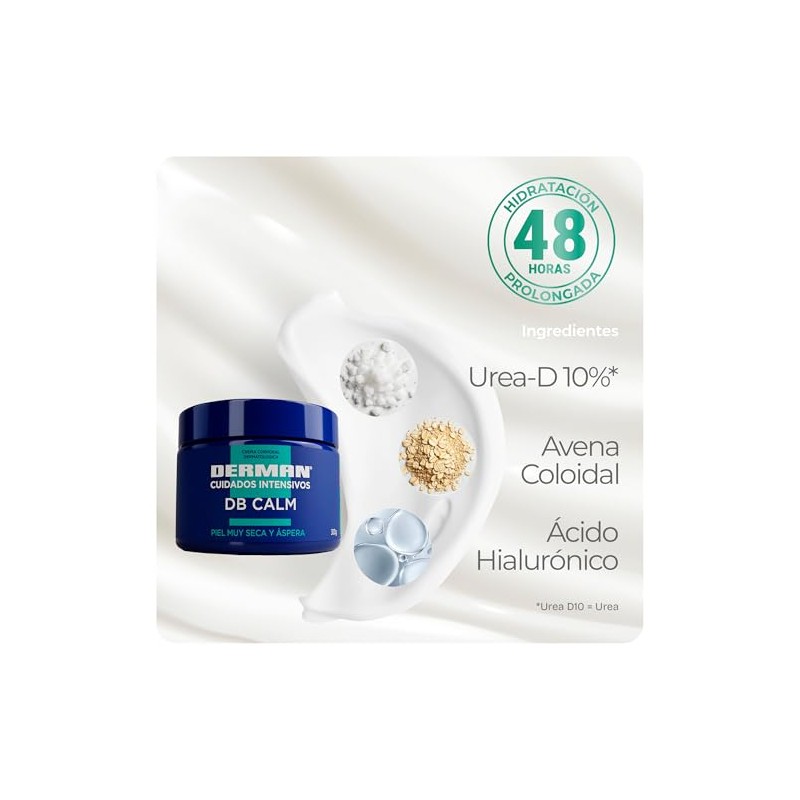Derman DB Calm Crema Corporal Urea-D 10 Ácido Hialurónico 300