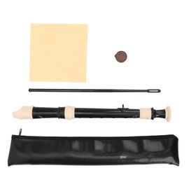 8 Hole Recorder Detachable Soprano Recorder Musical Instrument with Cleaning Rod for Beginners Kids Adults Black