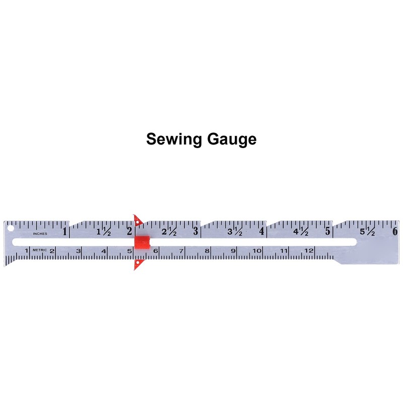 Sewing Hemming Measuring Gauge, Sliding Gauge Sewing Measuring Tool Aluminum