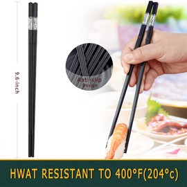HuaLan Reusable Fiberglass Chopsticks Set, Dishwasher-Safe Chopstick, Non-Slip Design Chop Sticks, 9 1/2 Inches 5 Pairs, Gift Set