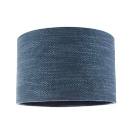 Contemporary Bobbled and Textured Linen Fabric Lamp Shade in Navy Midnight Blue | 30cm x 20cm | for Ceiling Pendant or Lamp Base by Happy Homewares