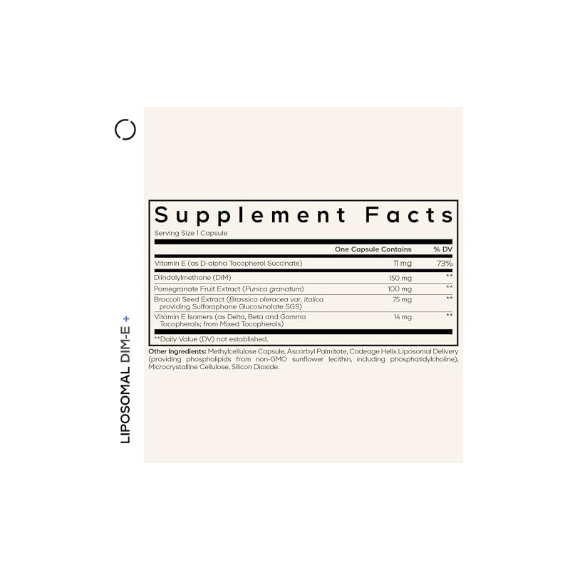 Codeage Suplemento Liposomal Dim: Suministro De 4 Meses De Vitaminas