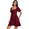 LYANER Women's Square Neck Ruffle Wrap Mini Dress Off Shoulder