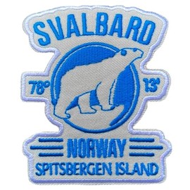 Svalbard Norway Patch (3.5 Inch) Embroidered Iron-on/Sew-on Badge Spitsbergen Island Travel Souvenir Emblem Polar Bear Crest Backpack Gift Patches