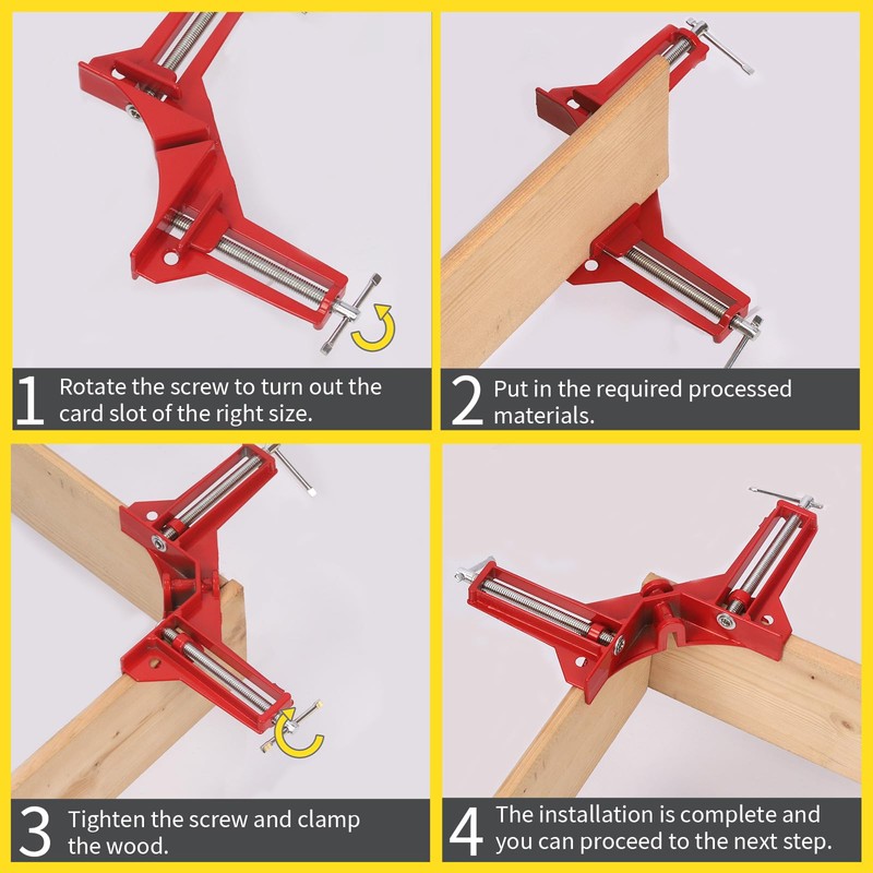 Mardatt 4Pcs 90 Degree Right Angle Clip, Picture Frame Corner