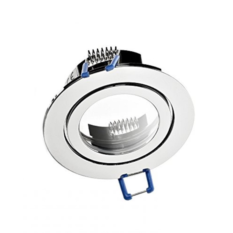IP44 Aluminium Recessed Spotlight, Glossy Chrome, Suitable for Bathroom/Wet Rooms,