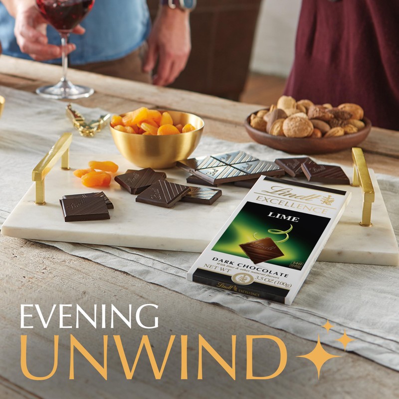 Lindt EXCELLENCE Lime Dark Chocolate Candy Bar, 12 Pack, 3.5