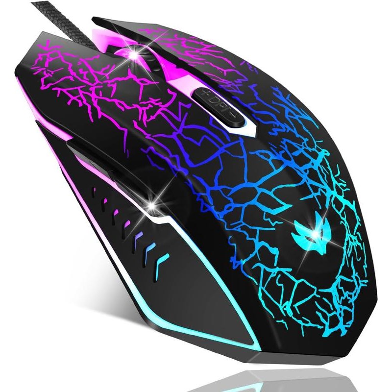 Wired Gaming , 4-Color LED Light Computer , with 6