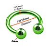 2pcs 16g 8mm Green titanium circular barbell jewelry eyebrow snake