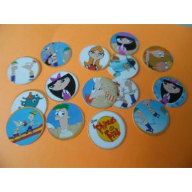 Unbranded Pre Cut One Inch Bottle Cap Images CARTOON PHINEAS AND FERB Free Shipping - photo, 15 images