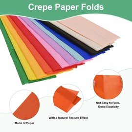 M METERXITY Krepppapier, 100 x 50 cm, weich, breit, Krepppapier, Luftschlangen für Bastelarbeiten, Blumenherstellung, Dekoration, Orange, 10 Stück