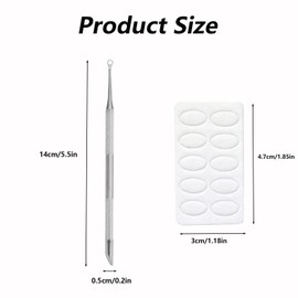 Premium 2 in 1 Double Ended Stainless Steel Cuticle Pusher, Exquisite Nail Dead Skin Remover Manicure Tool With 10 Pcs 100 Grit White Disposable Nail Sanding Pads For Professional Salon And Daily Home