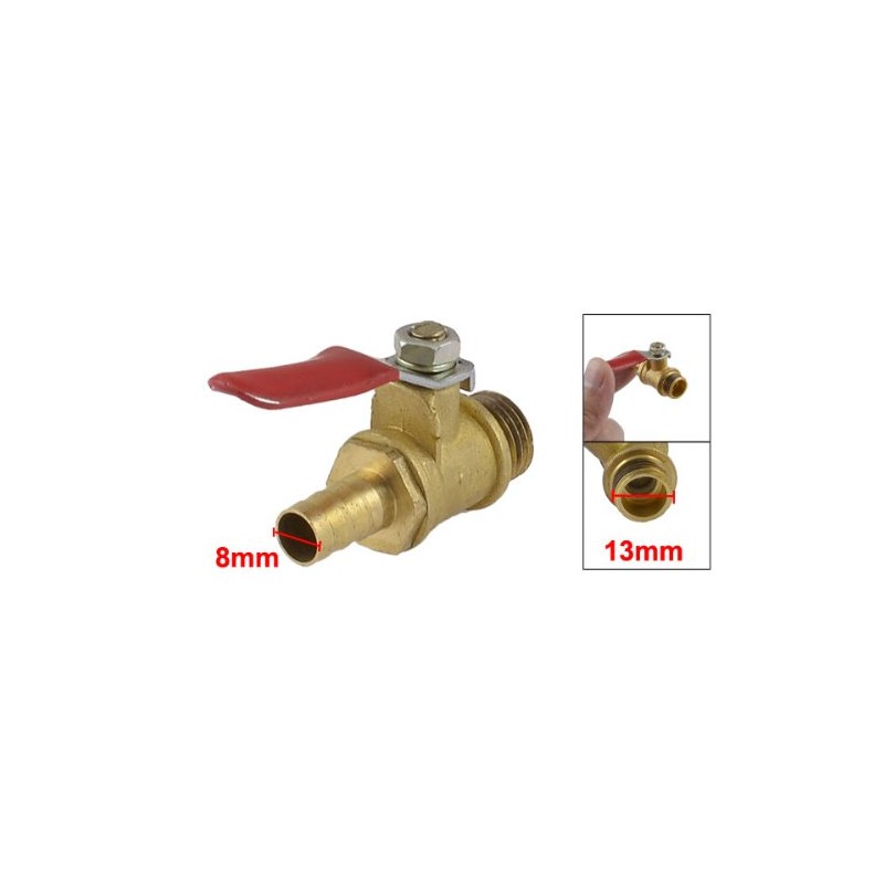 Sourcingmap 1/4" PT Male Thread to 8mm Hose Barb Red