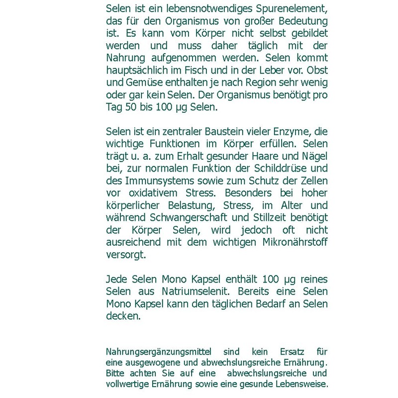 Selenium 100 µg Mono Capsules Pack of 180
