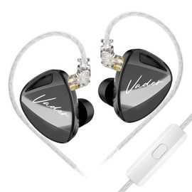 KZ Vader in-Ear Monitors, Professional Noise Isolating Triple Driver IEM with 4 Tuning Switches, Clarity in All Frequency Stereo Sound Comfortable Earphones for Stage and Studio (Rule, MIC)