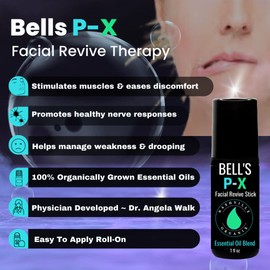 Dr. A's Bell's P-X Facial Revive Stick | Organic Essential Oil Blend | Natural Nerve & Muscle Stimulator Cream | Soothing Relief & Healthy Circulation | Frankincense, Helichrysum & Turmeric