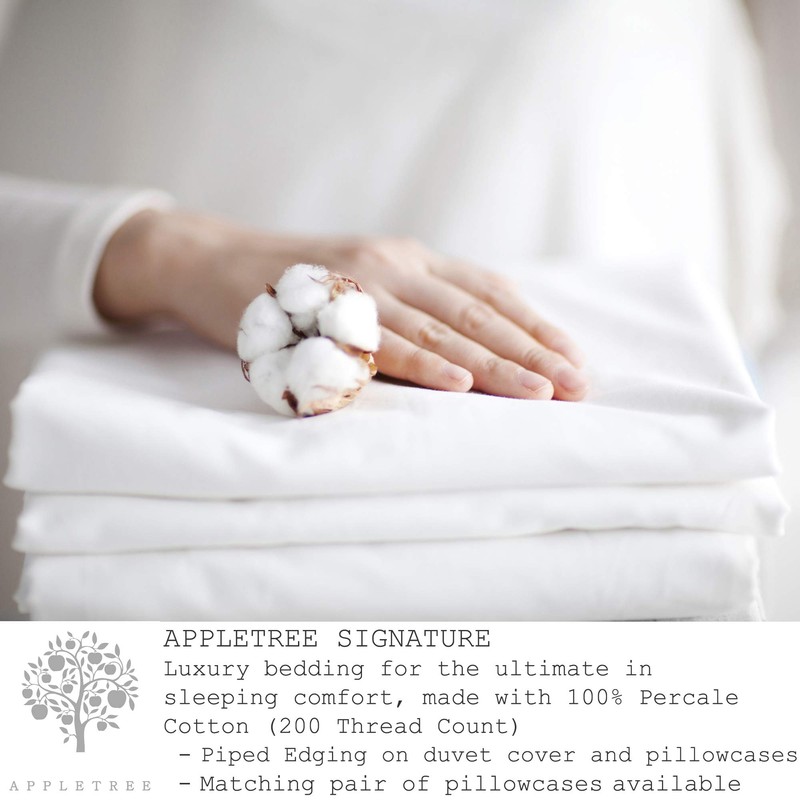 Appletree 200TC 35cm Deep Fitted Sheet, 100% Cotton Silver, Single