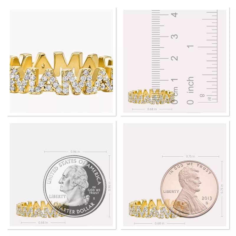 FOSSIL Hazel Gold-Tone Brass Band Ring size 8