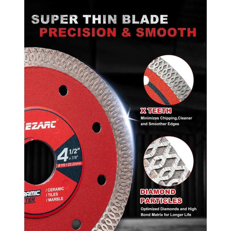 EZARC 4-1/2 inch Diamond Saw Blades for Angle Grinder, 3PCS