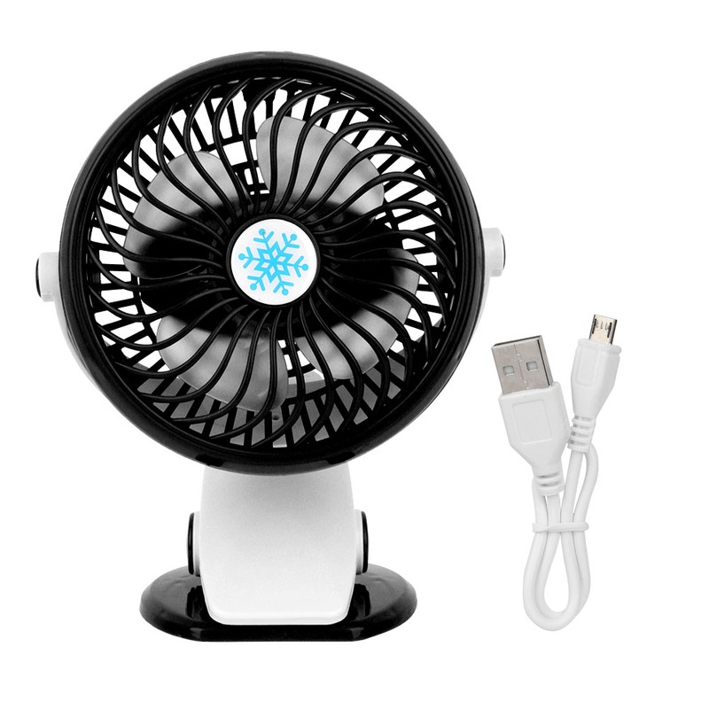 Portable Mini USB Table Fan Rechargable Battery Clip On Desk