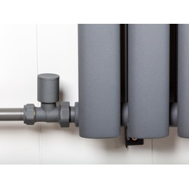 Team Controls Anthracite Straight Valves for Heated Towel Rail or Radiator Minimalist Brass Pairs 15mm Central Heating