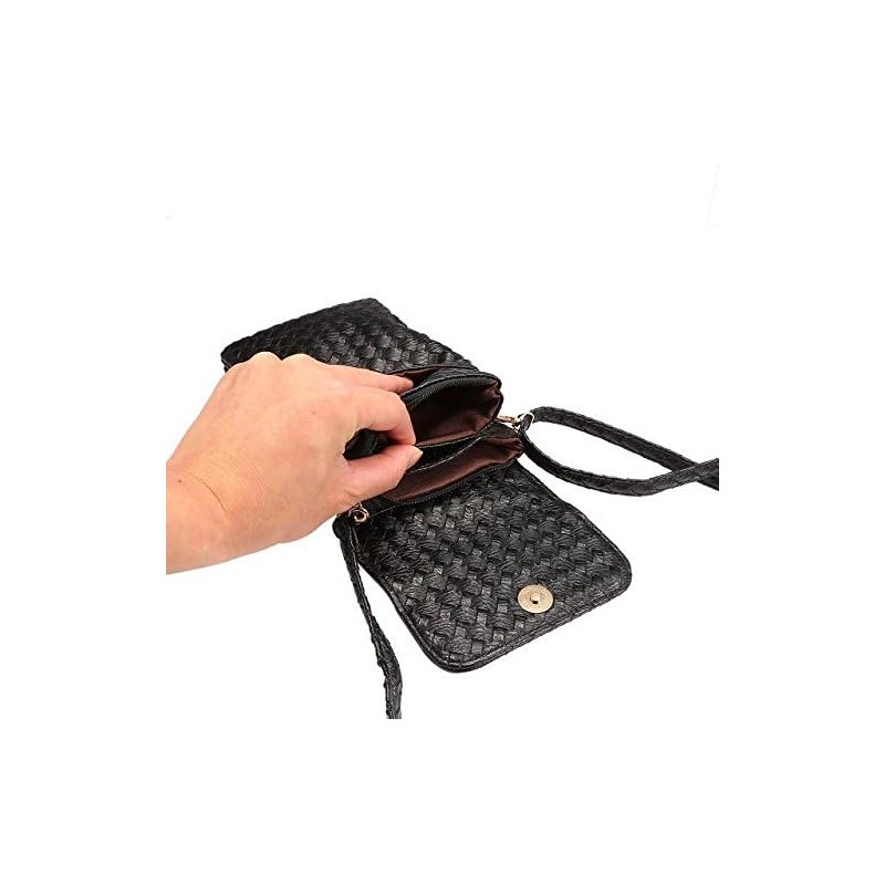 WaitingU Crossbody Cellphone Purse Soft PU Leather Moblie Phone Pouch