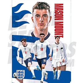Manchester United Mason Mount - England 3 Lions Poster (16 by 24 inches)