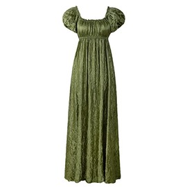 Regency Dress Empire Waist Ball Gown Jane Austen (S, Olive)