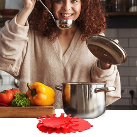 SwirlColor Silikon Splash Löffelhalter Verschüttete Ketchup Förmigen Topfdeckel Rast