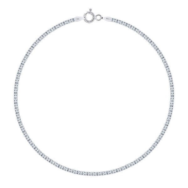 Planetys - Bismarck Diamond-Coated Ankle Chain Anklet 925 Sterling Silver