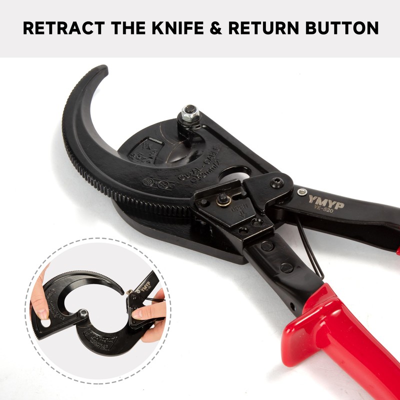 YMYP Ratchet Cable Wire Cutter - Heavy Duty Aluminum Copper