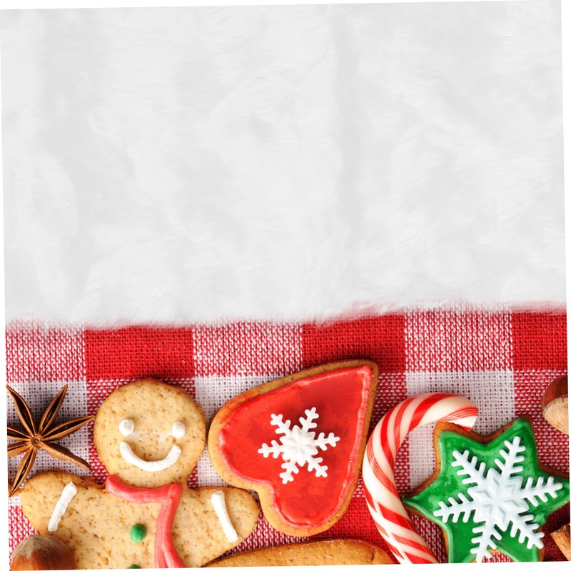 iplusmile 1Pc Plush Christmas Table Runner Decorative White Table Flag