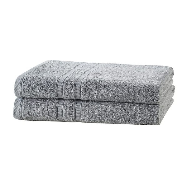 Clorox Toallas de baño 100 % algodón aptas para lejía, secado rápido, aptas para secadora (2 unidades, gris claro)