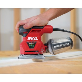 SKIL SKIL 7292-02 2.0 Amp 1/4 Sheet Palm Sander with Pressure Control , Red