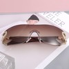 Pro Acme Wrap Around Rimless Sunglasses for Women Men Oversized