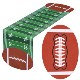 2 Pcs 18.5 x 71 in Football Court Table Runner and Mat