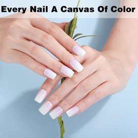 YiMistnnts Semi Cured Gel Nail Strips Kit UV Gel Nail Wraps Exquisite Gel Nail Polish Strips Salon-Quality Gel Stickers for Nails (White Lotus)