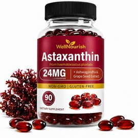 Astaxanthin 24mg Softgels from Microalgae, 90 Count