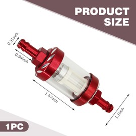 leechio 1 PC 5/16" Inline Fuel Filter, Inner High Flow Fuel Cartridge Filter Set, 81-0300 Fuel Filter Replacement, Universal for Most Cars, Trucks, SUVs (Red)