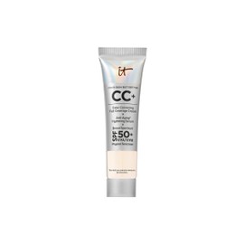 IT Cosmetics Your Skin But Better CC+ Cream Travel Size, Fair Porcelain - Color Correcting Cream, Full-Coverage Foundation, Hydrating Serum & SPF 50+ Sunscreen - Natural Finish - 0.4 fl oz