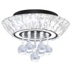IDEQUY Modern Led Crystal Chandelier for Living Room Crystal Raindrop