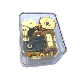 BinkeGG Play (Swan Lake) Clear Acrylic Wind up Music Box with Sankyo Musical Movement (65 Tunes Option)