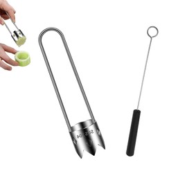 CHSEROK 1 Stück Apfelkernausstecher, 1 Stück Pfefferentkerner, Edelstahl Gemüse und Obstentkerner, mit Kann Aufgehängt Werden Griff, für Küchen, Obstläden, Restaurants