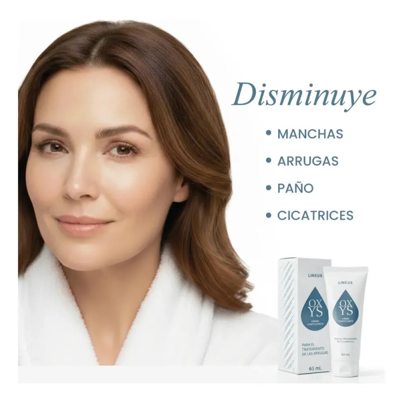Oxys Crema Facial Antiarrugas 65 ml, Hidratante, Rejuvenecedora. Día/noche. Sin