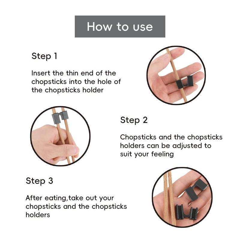 LVYKING 5 Pieces Reusable Chopstick Helper, Training Chopsticks Hinges Connector,