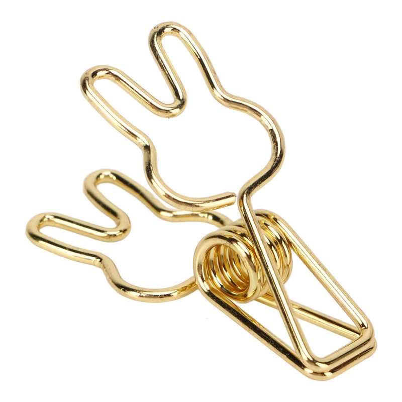 100pcs Binder Clips Cute Cartoon Rabbit Shape Metal Hollowed Long