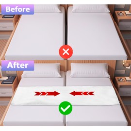Twin to King Bed Converter,Bed Bridge with Fixing Straps and Metal Buckles,Split King Gap Filler for Adjustable Beds for Couples,Guests,Families